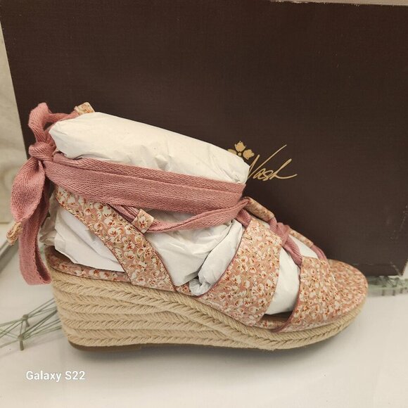 PATRICIA Nash Riva Wedge Sandals Blush Bouquet, SZ 8, NIB - Picture 1 of 10